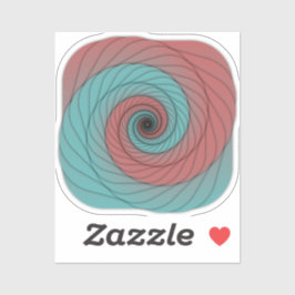 Karmozijn en Turkoois Werveling Sticker
