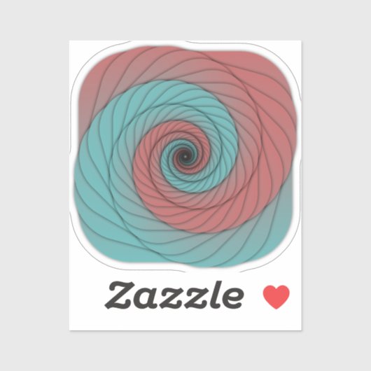 Karmozijn en Turkoois Werveling Sticker (Vel)