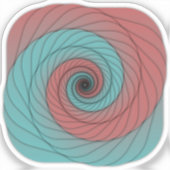 Karmozijn en Turkoois Werveling Sticker (Voorkant)