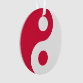Karmozijn en Wit Yin Yang Ornament (voorkant)