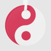 Karmozijn en Wit Yin Yang Ornament (achterkant)