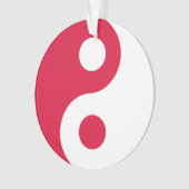 Karmozijn en Wit Yin Yang Ornament (voorkant)