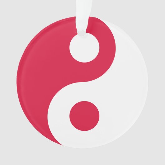 Karmozijn en Wit Yin Yang Ornament (voorkant)