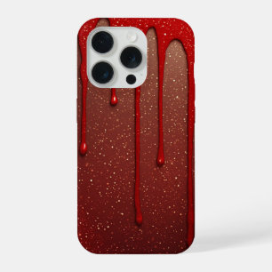 Karmozijn Glitter Druppel Glow ✨ Luxe Rode Schitte iPhone 15 Pro Case