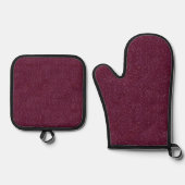 Karmozijn glitter ovenwant & pannenlap set (Voorkant)