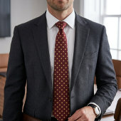 Karmozijn & Goud Stip Micro Dot Stropdas