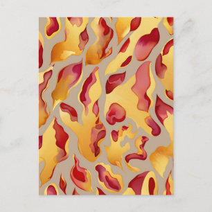 Karmozijn Gouden Abstracte Vloeibare Marmer Briefkaart