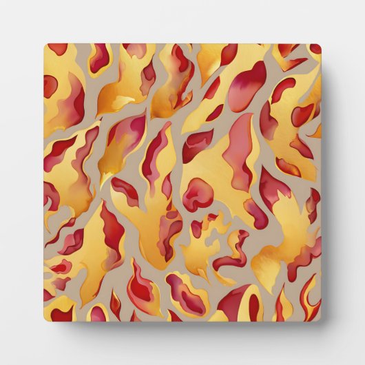 Karmozijn Gouden Abstracte Vloeibare Marmer Fotoplaat (Voorkant)