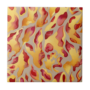 Karmozijn Gouden Abstracte Vloeibare Marmer Tegeltje