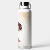 Karmozijn groen beige goud botanisch waterfles (Achterkant)