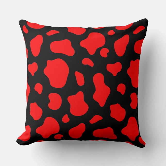 Karmozijn & Houtskool Gespikkelde Sierkussen (Voorkant)