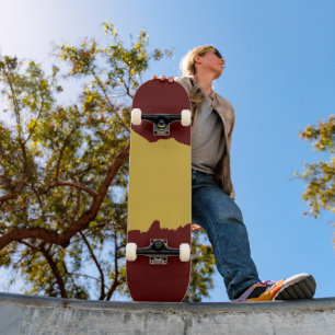 Karmozijn met Metallic Goud Unieke Stijl Persoonlijk Skateboard