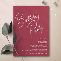 Karmozijn | Moderne typografie Burgundy rood verja