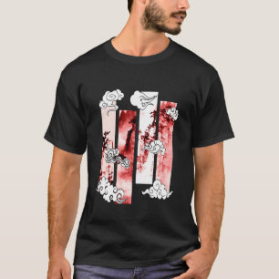Karmozijn Rood Bourgondië Japans Kliffen Scene Kar T-shirt