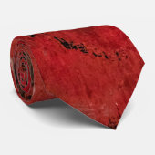 Karmozijn Rood, Een Gel Print Abstract Stropdas (Opgerold)