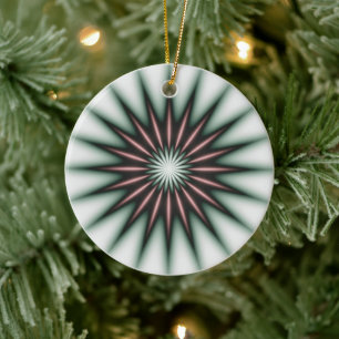 Karmozijn stralend patroon keramisch ornament