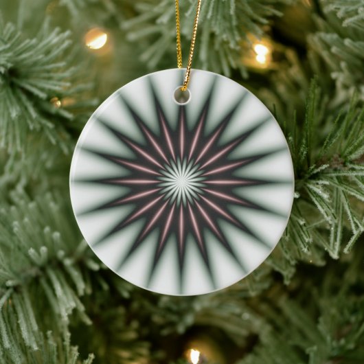 Karmozijn stralend patroon keramisch ornament (Boom)