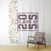 Karmozijn Wit Goud Afstudeerklas Typografie Wandkleed (In situ)
