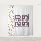 Karmozijn Wit Goud Afstudeerklas Typografie Wandkleed (Voorkant)