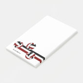 karmozijn zwarte volleybal strepen speler naam post-it® notes (Schuin)
