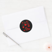 Karmozijnen Drie-eenheid Ronde Sticker (Envelop)
