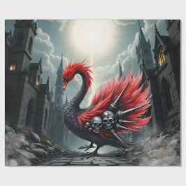 Karmozijnen Kathedraal Zwaan. Cadeaupapier