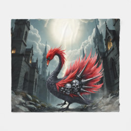 Karmozijnen Kathedraal Zwaan. Fleece Deken