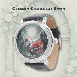 Karmozijnen Kathedraal Zwaan. Horloge
