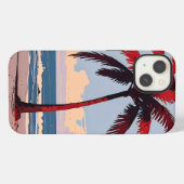 Karmozijnkustlijn iPhone Hoesje (Achterkant horizontaal)