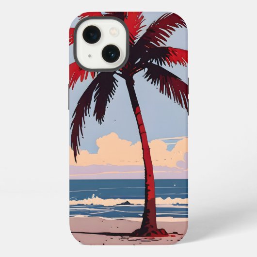Karmozijnkustlijn iPhone Hoesje (Achterkant)