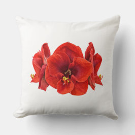 Karmozijnrode Amaryllisbloem – Elegante Botanische Kussen