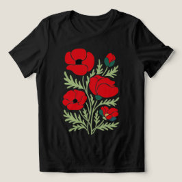 Karmozijnrode Bloei Vrouwen Abstracte Klaproos T‑S Tri-Blend Shirt