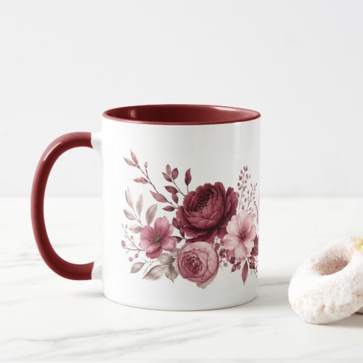 Karmozijnrode Bloemige Botanica Mok (Met donut)