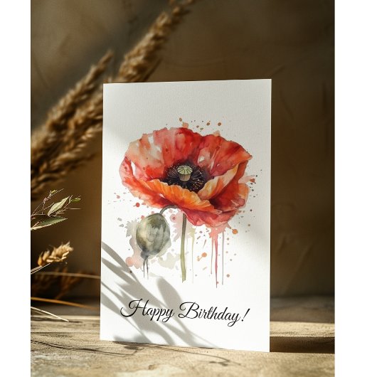 Karmozijnrode Bloesem, op maat gemaakt Briefkaart