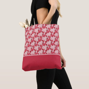 Karmozijnrode Blush Roze Harten Rozen Kleur Blok Tote Bag