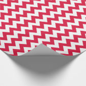 Karmozijnrode Chevron Cadeaupapier (Hoek)