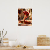 Karmozijnrode Chili Pepper Cobra Poster (Keuken)