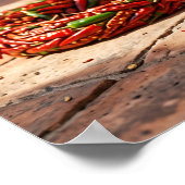 Karmozijnrode Chili Pepper Cobra Poster (Hoek)