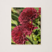 Karmozijnrode chrysanten legpuzzel (Verticaal)