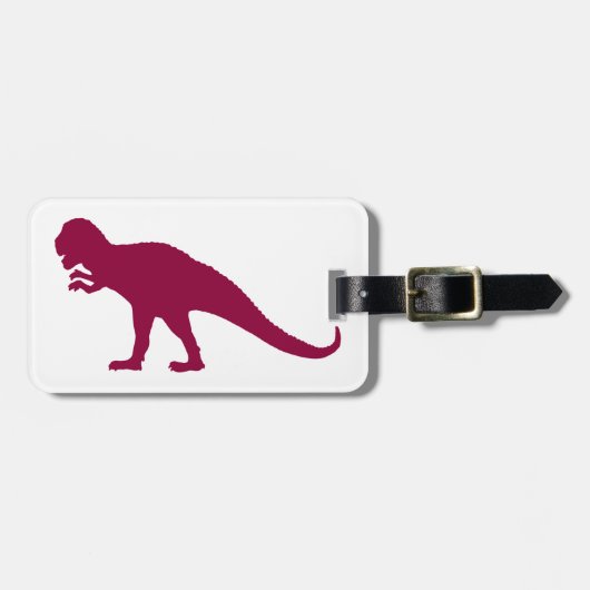 Karmozijnrode dinosaurus bagagelabel (Voorkant horizontaal)