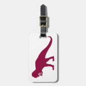 Karmozijnrode dinosaurus bagagelabel (Voorkant verticaal)
