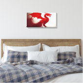 Karmozijnrode Drakenwoede Canvas Afdruk (Insitu (Slaapkamer))