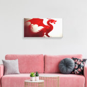 Karmozijnrode Drakenwoede Canvas Afdruk (Insitu (Woonkamer))