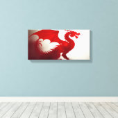 Karmozijnrode Drakenwoede Canvas Afdruk (Insitu (Houten vloer))