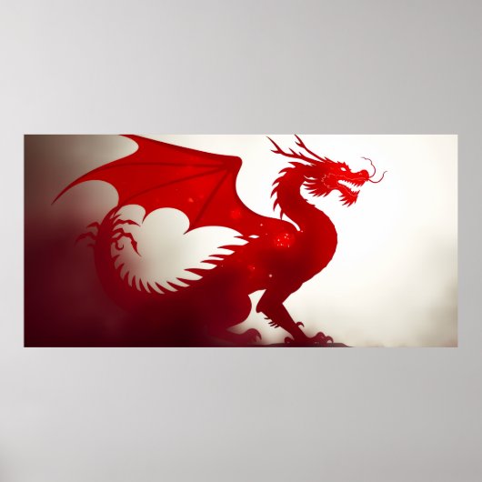Karmozijnrode Drakenwoede Poster (Voorkant)