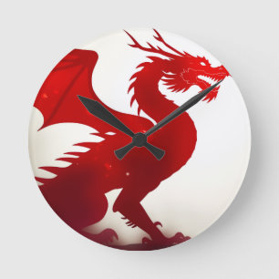 Karmozijnrode Drakenwoede Ronde Klok