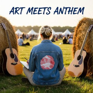 Karmozijnrode Echo's Denim Jacket