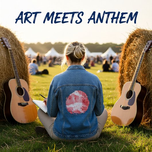 Karmozijnrode Echo's Denim Jacket