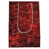 Karmozijnrode en gouden kerstverlichting medium cadeauzakje (Achterkant)