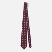 Karmozijnrode en gouden polkadot stropdas (Voorkant)